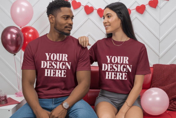 BC3001 Valentine Couple T-Shirt Mockup 9: A Strategic Tool for Creative Expression and Branding
