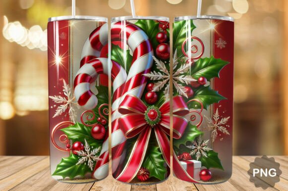 Candy Cane Merry Christmas Tumbler Wrap