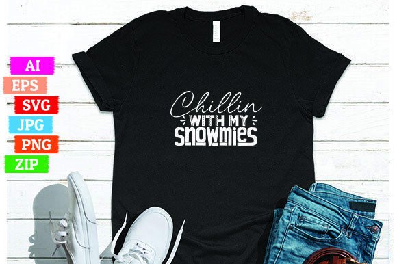 Chillin With My Snowmies: A Unique T-Shirt Design for Print On Demand Success