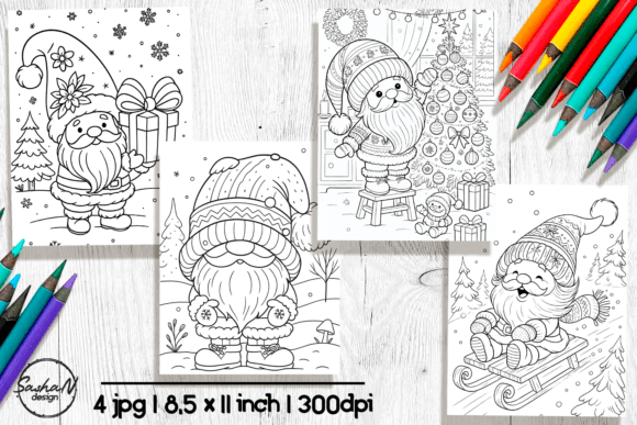 Christmas Gnome Coloring Pages