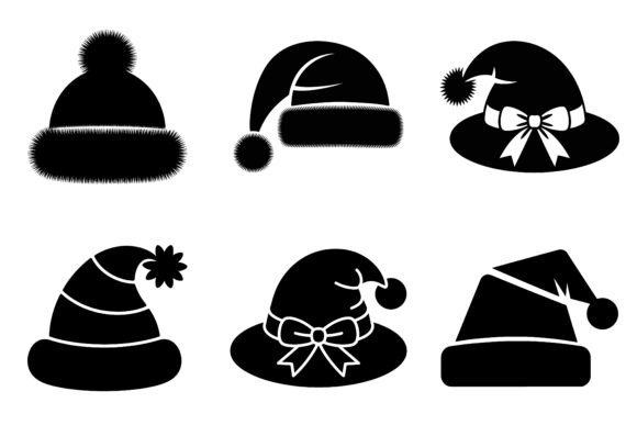 Christmas Santa Hat Silhouette Bundle
