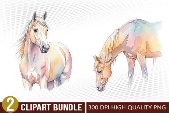 Colorful Horse PNG Clipart Set