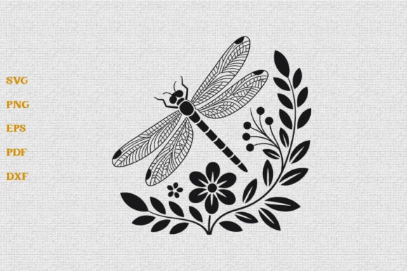 Floral Dragonfly SVG Boho Dragonfly SVG: A Versatile Design for Creative Projects