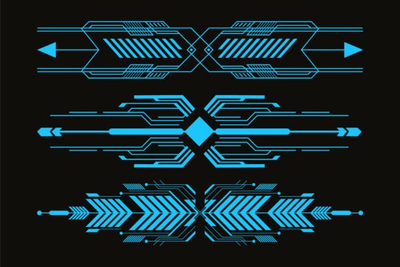 Futuristic Tech Arrows and Cyber Elements