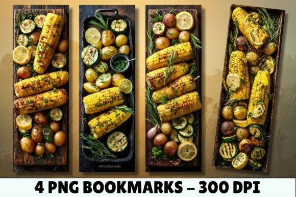 Grilled Corn Cob Vegetables BBQ Bookmark