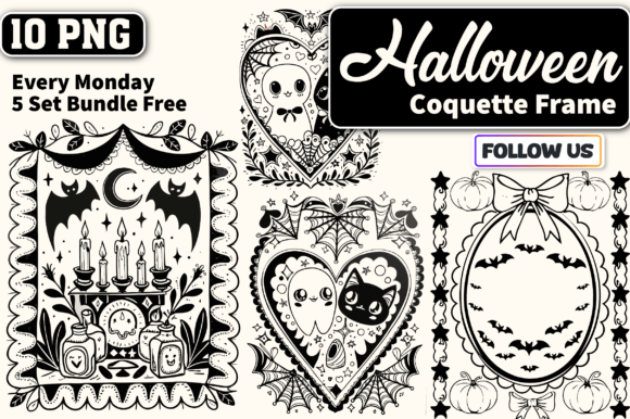 Halloween SVG Bundle Coquette Frame Png: A Spooky, Sweet Design Solution