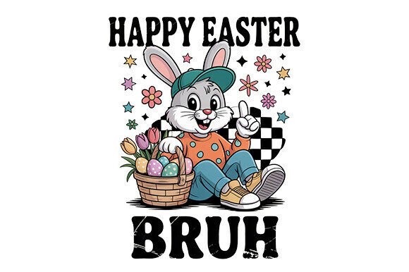 Happy Easter Bruh PNG, Funny Cool Bunny
