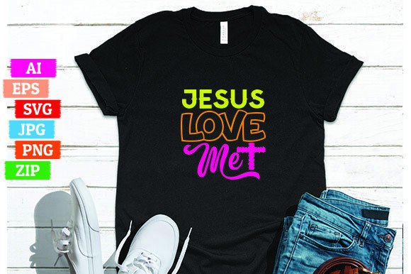 Jesus Love Me T-shirt Design for Print On Demand