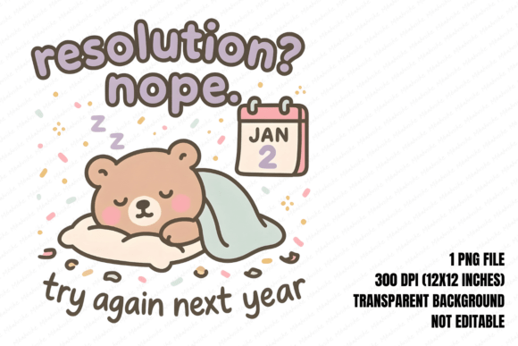Lazy Bear New Year PNG: A Whimsical Addition to Your Creative Projects