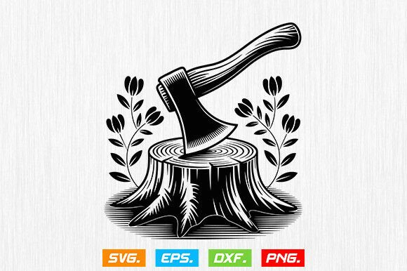 Lumberjack Axe SVG, Floral Lumberjack Svg