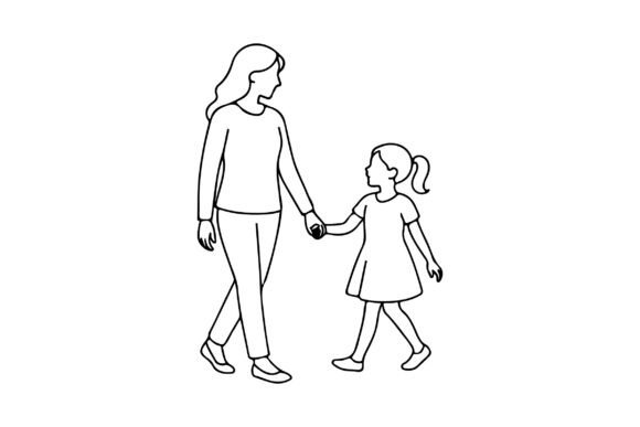 Mom and Daughter Holding Hand Clipart: A Strategic Asset for Creative Projects