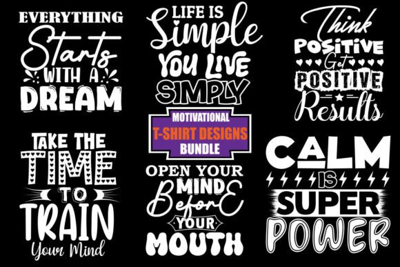 Motivational T-shirt Designs Bundle