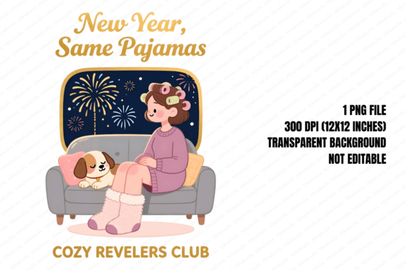 New Year Pajamas and Cozy Vibes PNG