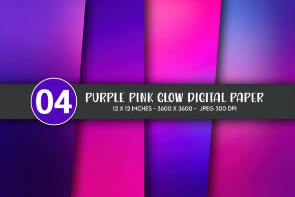 Purple Pink Glow Digital Paper for Creative Projects