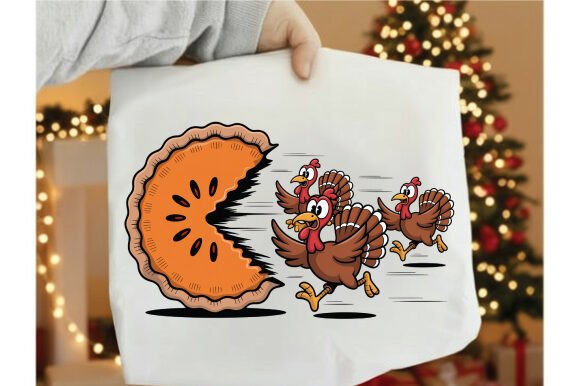 Retro Thanksgiving Pumpkin Pie Chasing