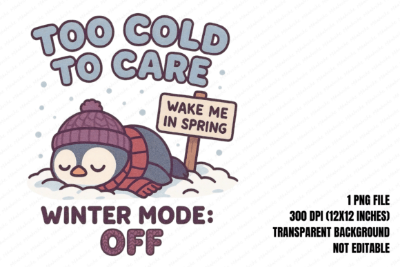 Sleepy Penguin Winter Mode PNG: A Whimsical Addition to Creative Projects
