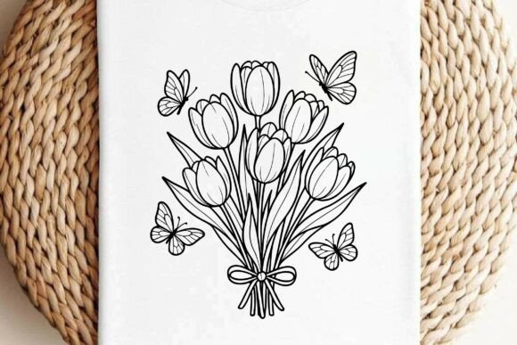 Tulip Bouquet Free Clipart Vector Design
