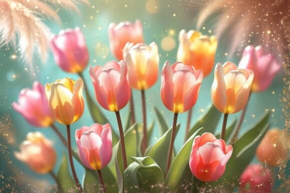 Tulip Vintage Watercolor Free Background: A Unique Digital Asset
