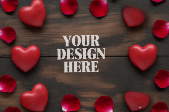 Valentine Background Flat Lay Mockup 20