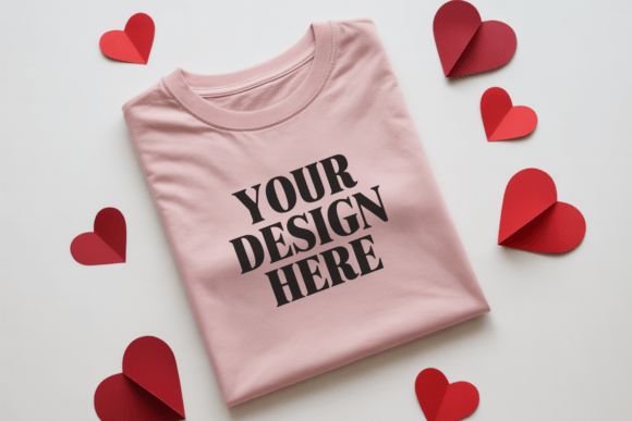 Valentine’s Day Flat Lay Shirt Mockup 10