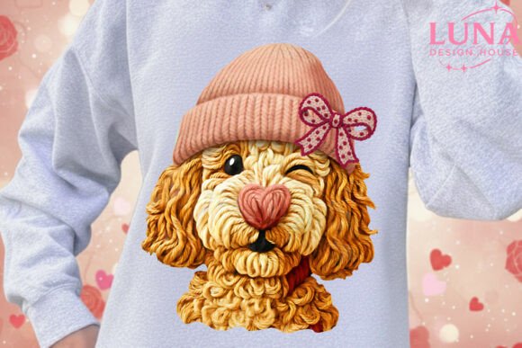 Yarn Dog Valentines Day Goldendoodle PNG: A Strategic Design for Creative Success